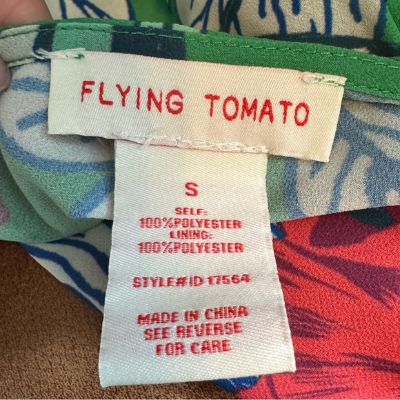 Flying Tomato Stunning Tropical Print ruffled Faux Wrap beach boho Dress - Picture 5 of 6